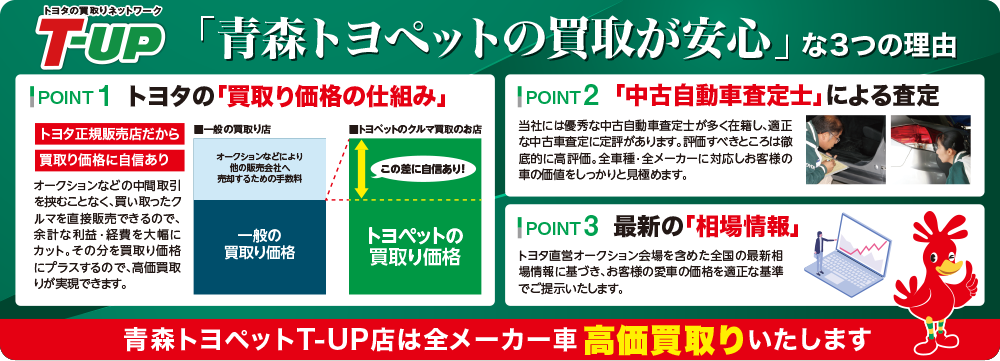 青森トヨペットの買取が安心な3つの理由