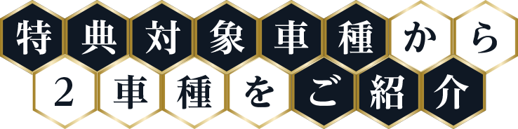 特典対象車種から2車種をご用意