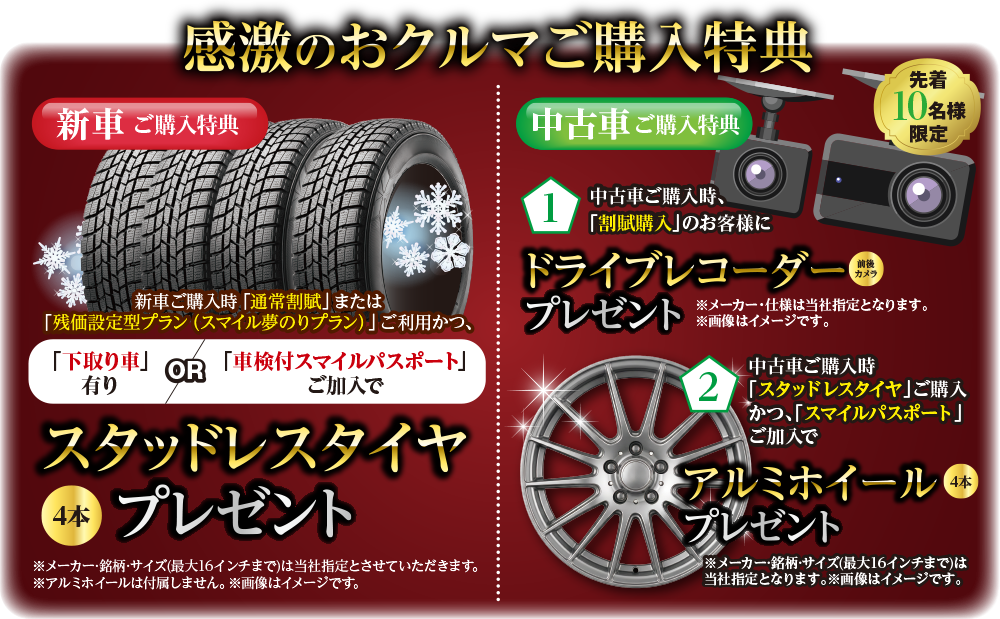 感激のおクルマご購入特典
