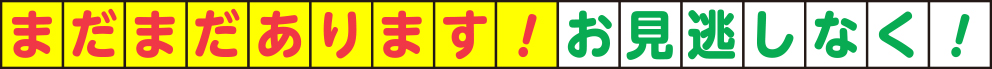 まだまだあります！お見逃しなく！