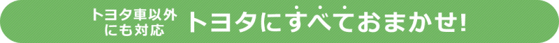 トヨタ車以外も対応　トヨタにすべておまかせ！