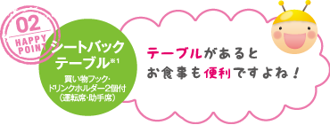 シートバックテーブル 買い物フック 助手席シートアンダートレイ センターフロアトレイ テーブルがあるとお食事も便利ですよね!