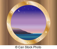 砲門-空-夜-イラストレーション_csp4532342