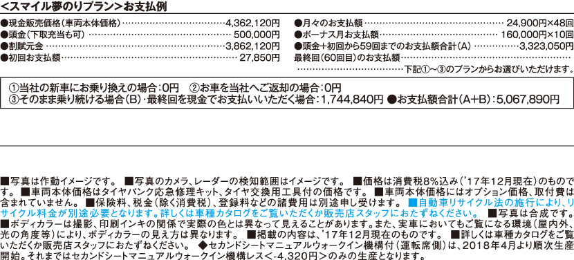 〈スマイル夢のりプラン〉お支払例