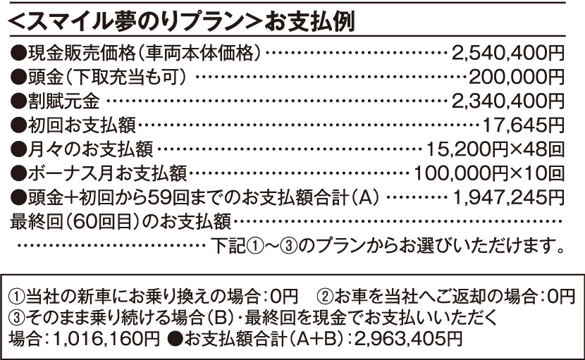 車両本体価格 1,962,360円（税込）