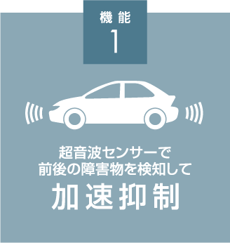 超音波センサーで前後の所外物を検知して加速抑制