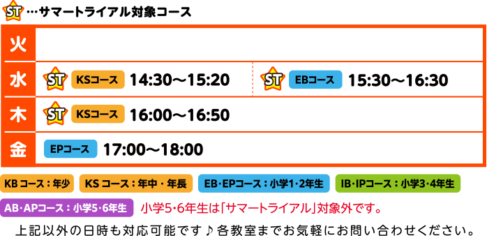 青森堅田教室スケジュール