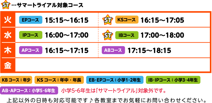 五所川原教室スケジュール