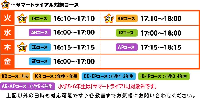 五所川原教室スケジュール