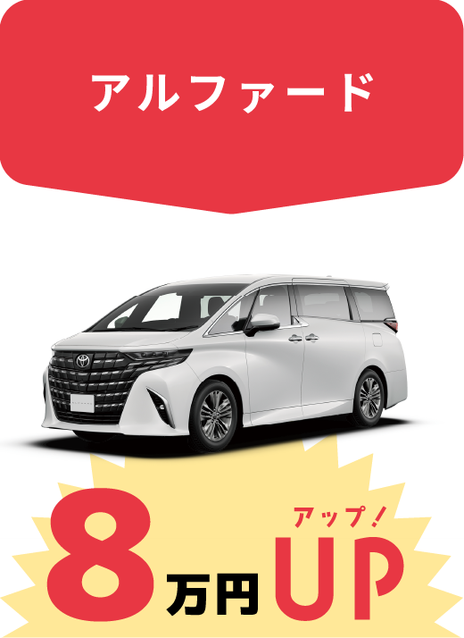 アルファード　8万円アップ