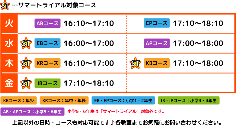 五所川原教室スケジュール