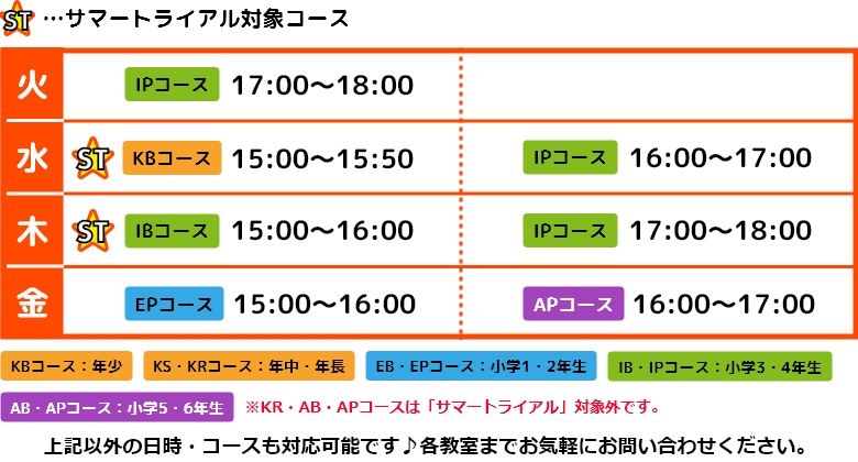 青森西教室スケジュール
